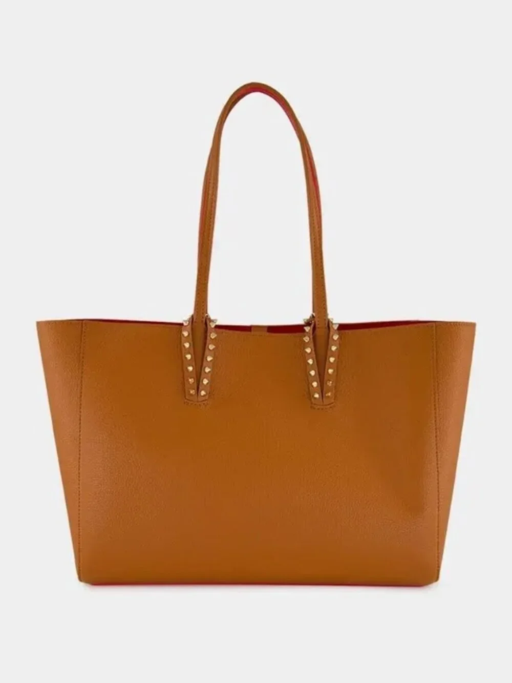 Christian Louboutin CABATA Spiked Studded Empire Leather Tote Bag w. Pouch